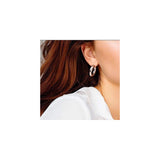 Aretes de aro de oro grueso para mujer con poste de plata