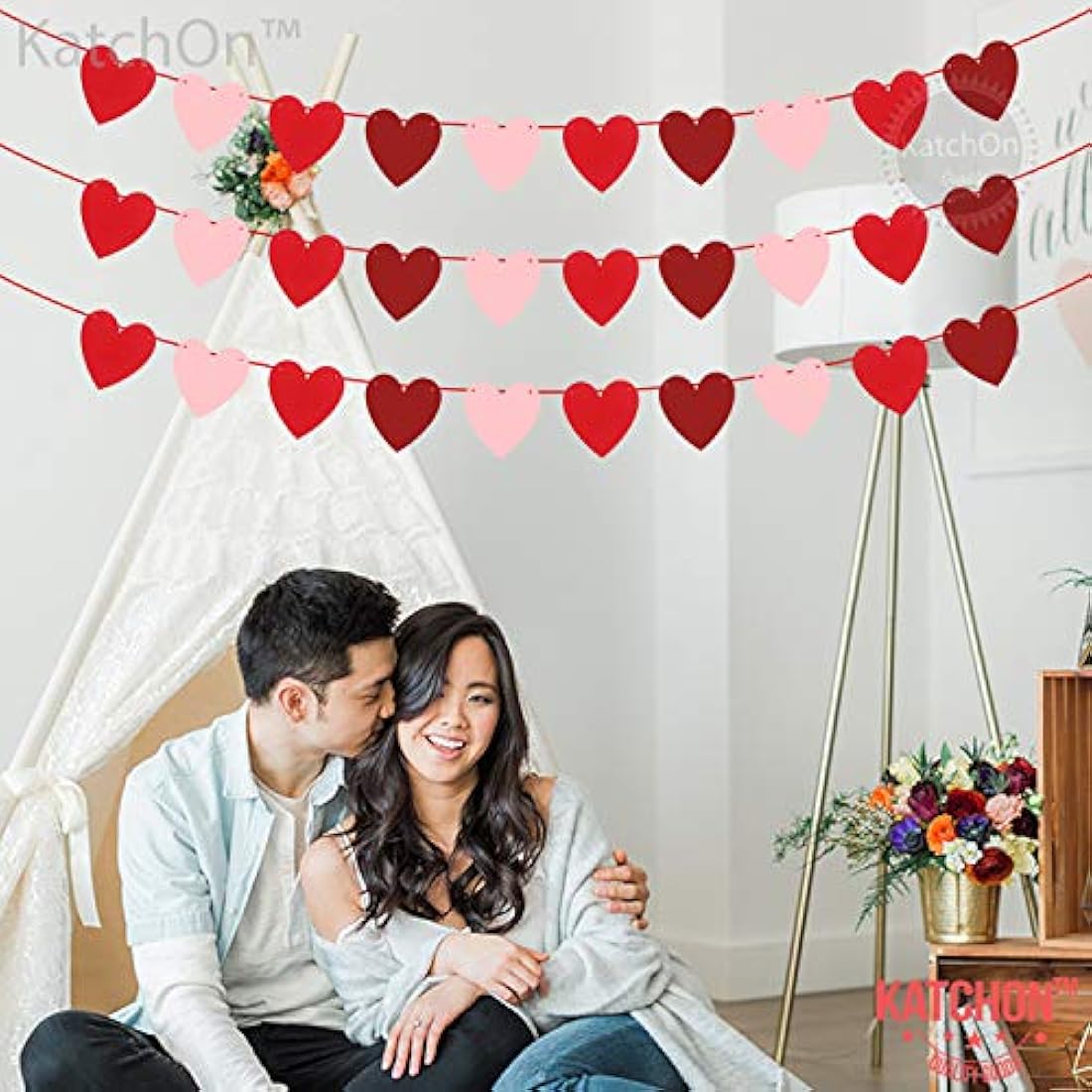 Pancarta de fieltro con forma de corazón sin bricolaje