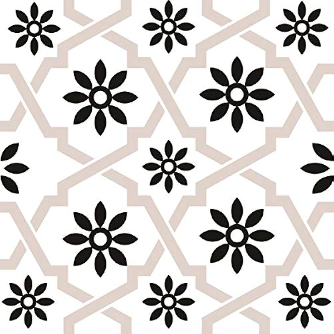 24 calcomanías  en vinilo para azulejos blanco/negro