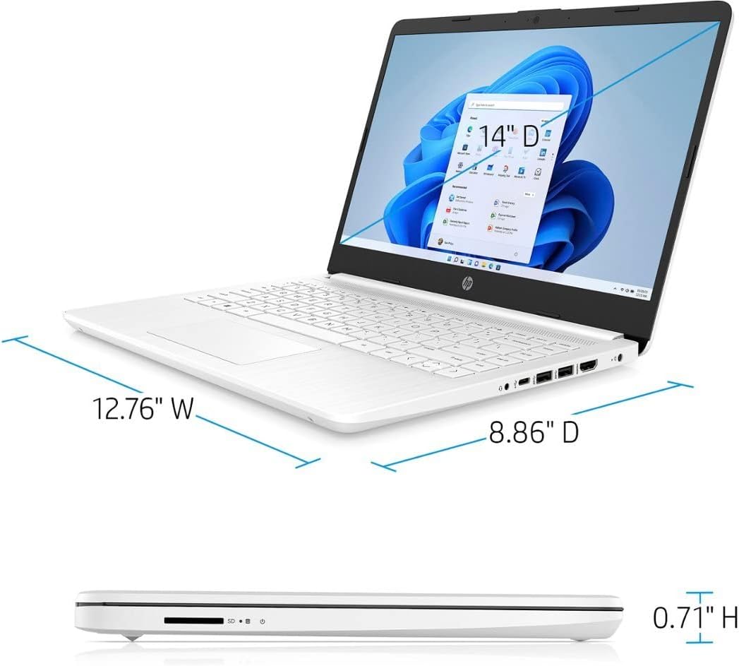 Laptop HP 14 HD, Intel N4120, 16GB RAM, 64GB eMMC, Windows 11