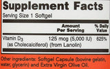 Now Foods Vitamina D3 5000 IU – 120 softgels, 2 Pack