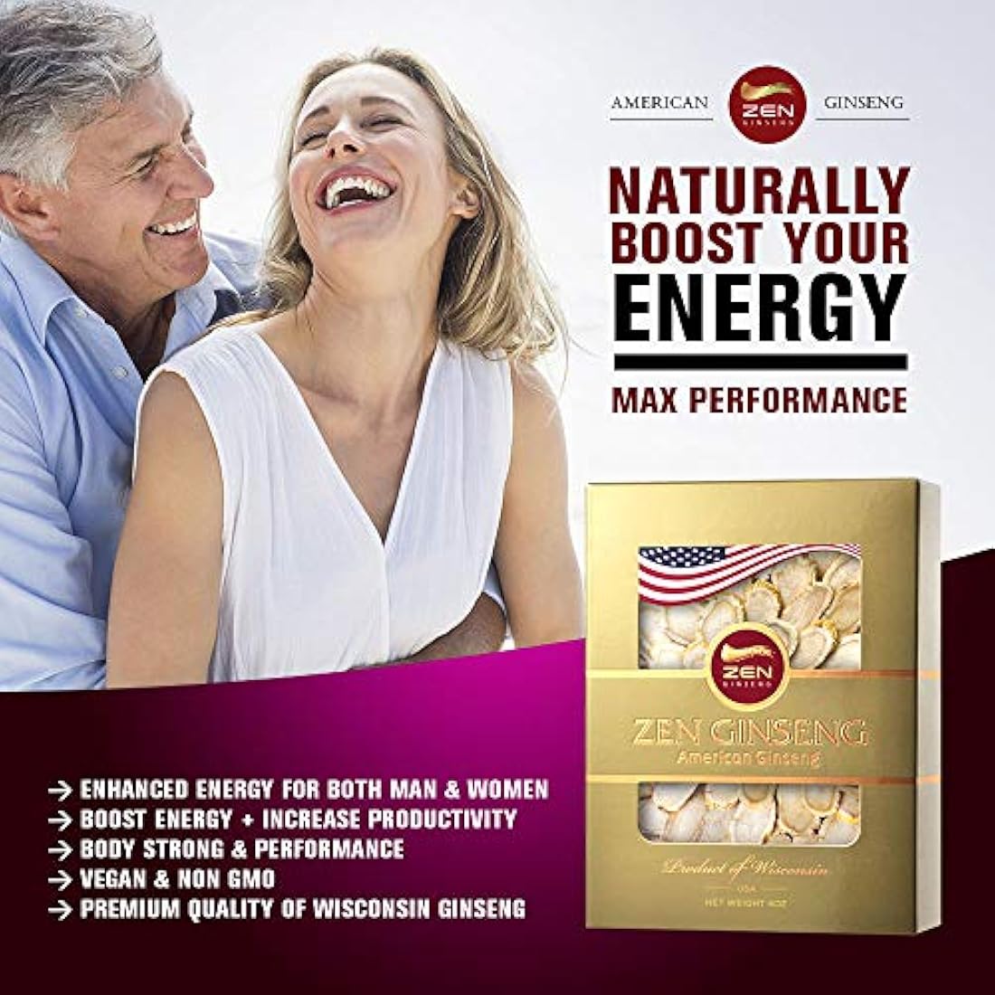 8 cajas de American Wisconsin Ginseng Slice 4oz