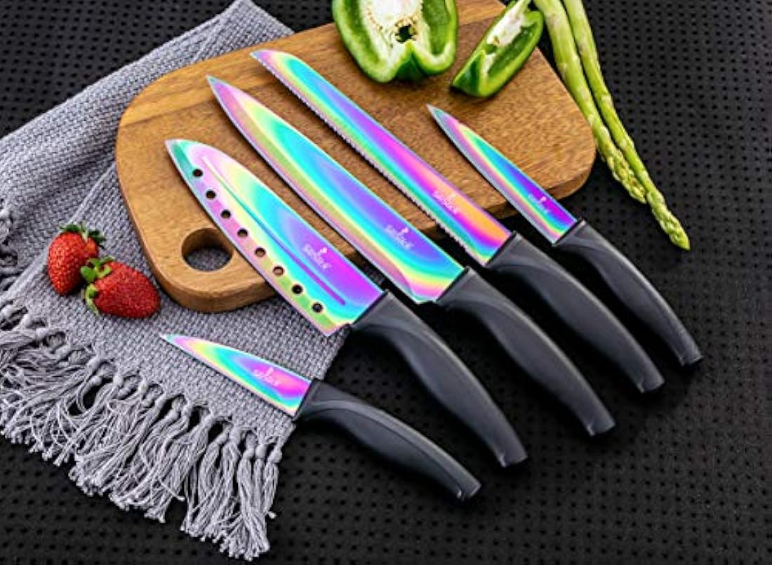 SiliSlick Kit de iniciación para cocina 5 cuchillos de acero