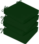 Basic Beyond Cojines para sillas de exterior para muebles de patio, impermeables, juego de 4 cojines de asiento de exterior de 19 x 19 pulgadas, cojines para sillas de patio con lazos y asa, verde