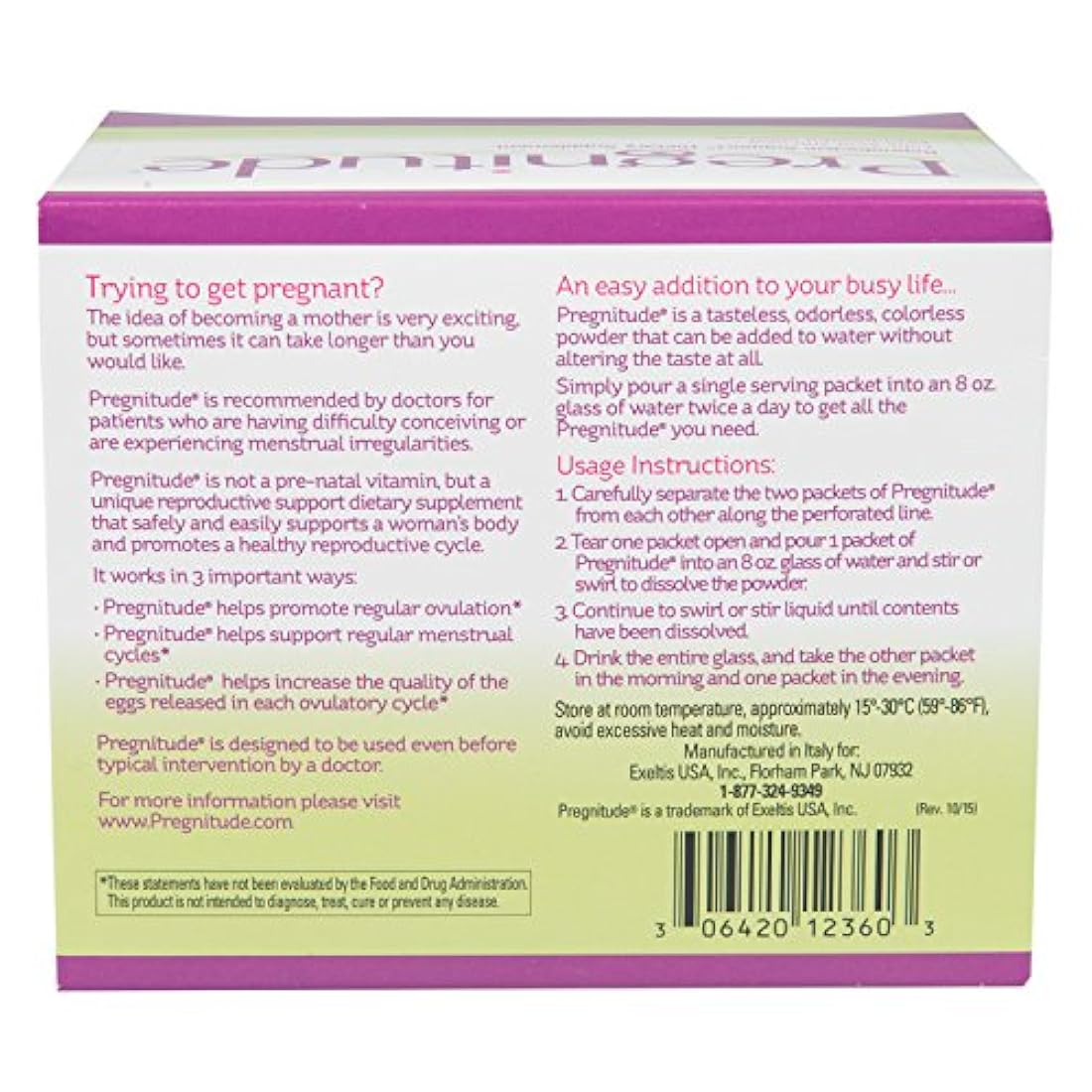 Suplemento alimenticio reproductivo Pregnitude