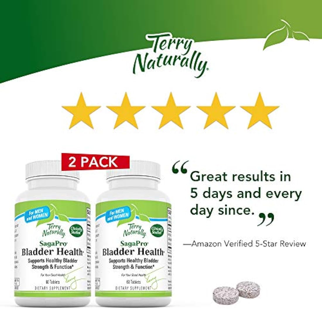 Terry Naturalmente sagapro vejiga Salud – 60 tabs Pack de 2