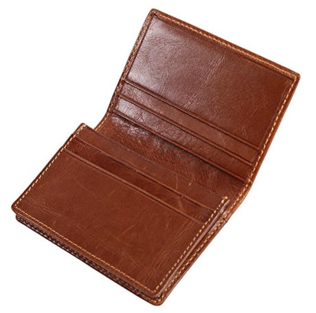 Billetera delgada de cuero auténtico con bolsillo frontal
