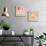 Lienzo mural de pintura artística moderna con flores rosadas