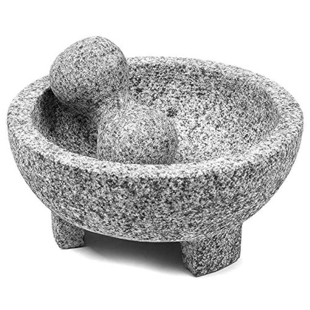 Set de mortero y maja de granito tazón de guacamole Molcajet
