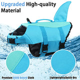 EMUST Chaleco salvavidas para perro, chaleco salvavidas Ripstop con mango de rescate para perros pequeños, medianos y grandes, protector de baño de seguridad para mascotas, para piscina, playa, canotaje (XS, azul piscina)