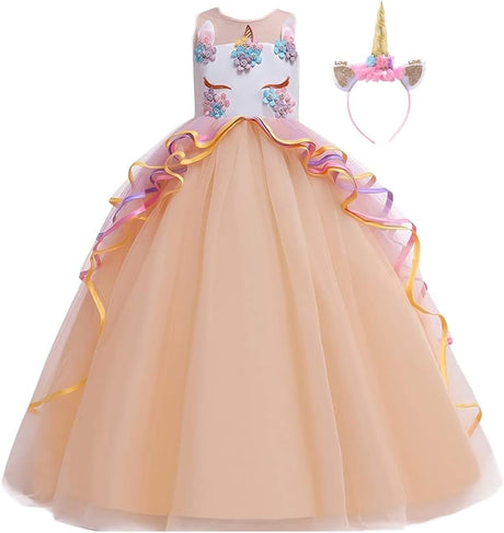 Disfraz Princesa Unicornio con Diadema para Niñas  4-5T