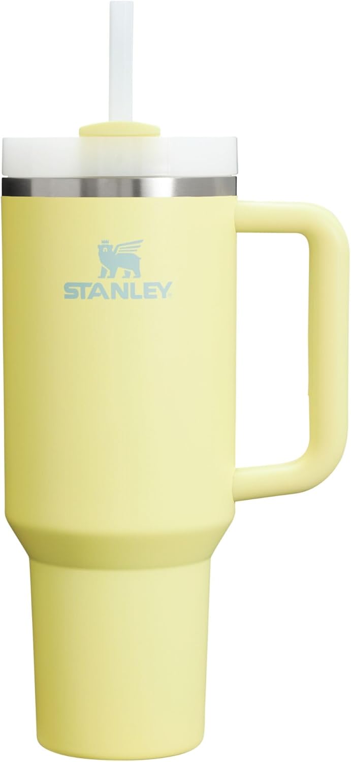 Vaso aislado al vacío de acero inoxidable con tapa y popote para agua, té helado o café