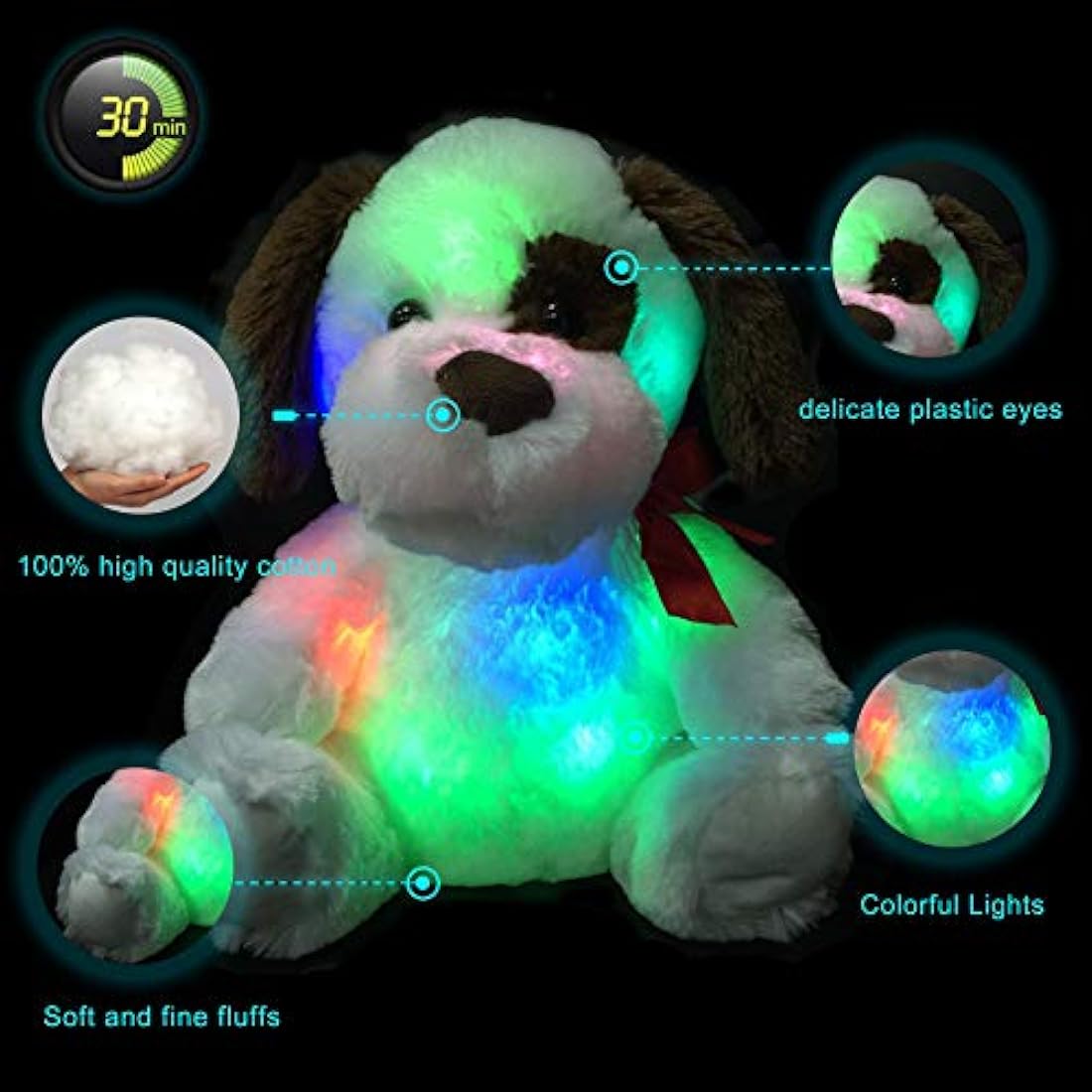 WEWILL Glow Puppy peluche de animal de peluche