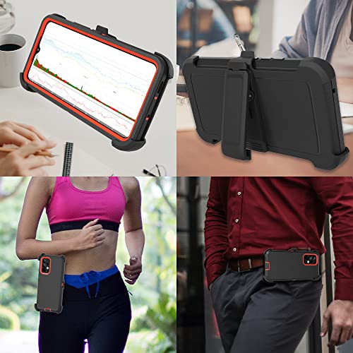 Funda compatible con Samsung Galaxy A53 5G, con clip para cinturón, resistente, resistente a los golpes, protección de cuerpo completo, con función atril, para Samsung Galaxy A53 5G (naranja)