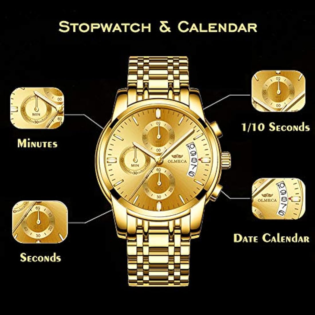 Relojes multifuncionales de cuarzo analógico para hombre