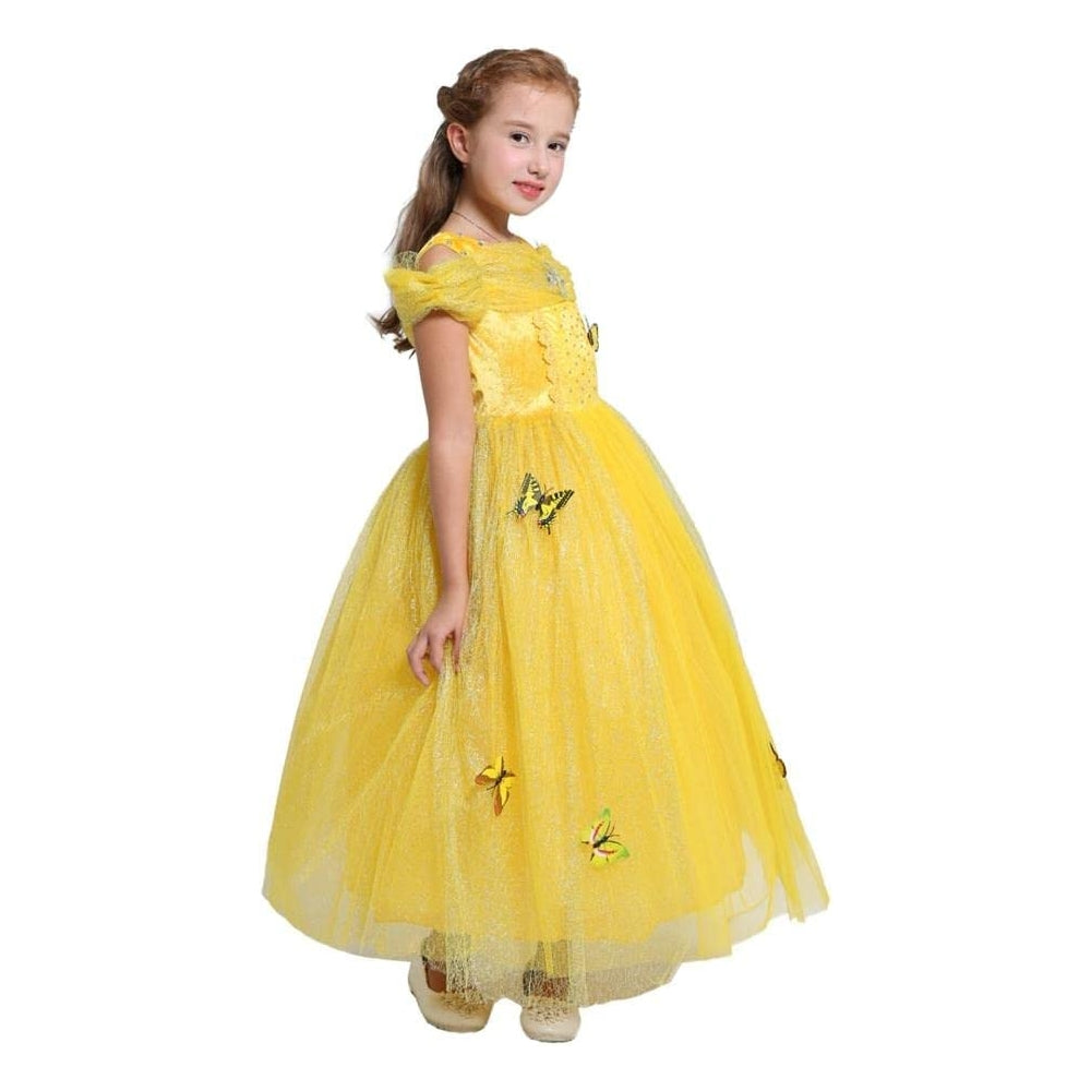Disfraz de princesa para niñas accesorios talla 5-6 amarillo