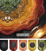 Pigmento de resina epoxi de 2 tonos MEYSPRING, polvo de mica de epoxi y resina de uso artístico, sin grumos ni residuos, sin explosión de resina, excelente para obras de arte, resina epoxi ecológica, resina UV, Multicolor, 100g