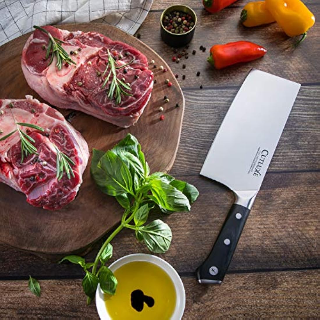 Cutluxe - Cuchillo para carne y verduras de 7.0 in,