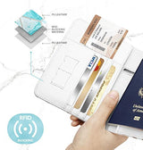 Portadocumentos de viaje Funda de cuero con bloqueo RFID