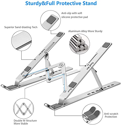 Soporte ajustable de aluminio para laptop plegable portátil