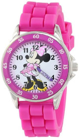Disney MN1157 Reloj rosa de Minnie Mouse con malla de goma