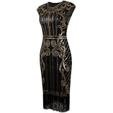 Disfraces vestido largo inspirado en 1920 con lentejuelas