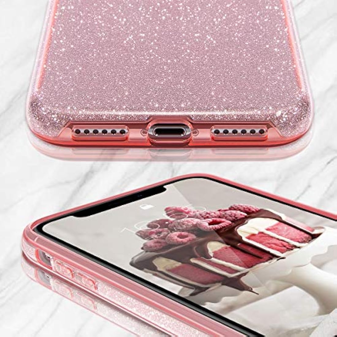 MATEPROX - Carcasa para iPhone 2019, diseños de brillantes