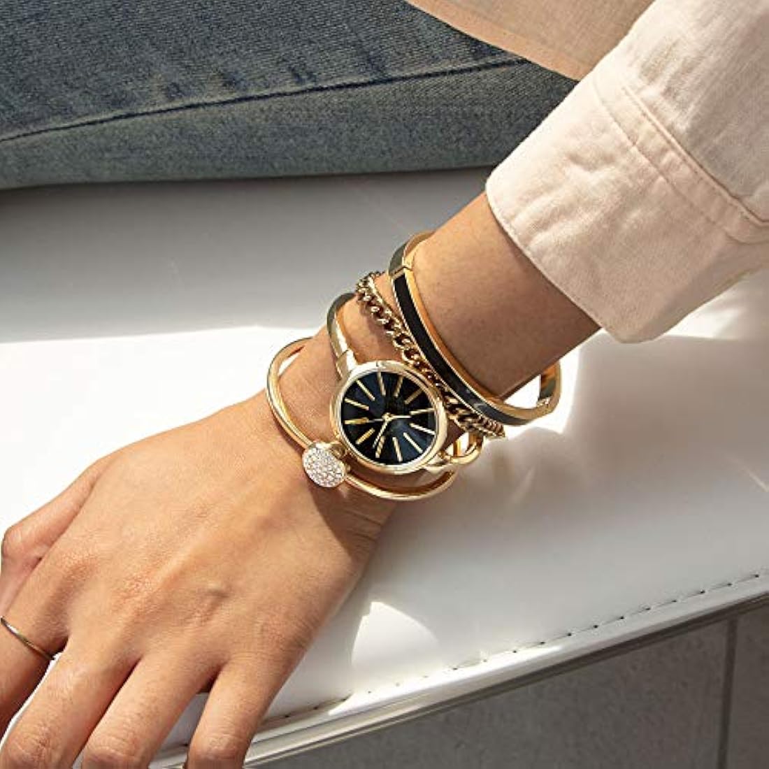 Juego de brazalete de cristal para mujer