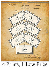Posters del juego de monopolio cuatro fotos 8 x 10 sin marco