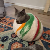 Cueva para Gatos Woolygon - 100% Lana Merino, Diseño Plegable