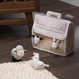 peluche con 4 animales de peluche, color gris y blanco