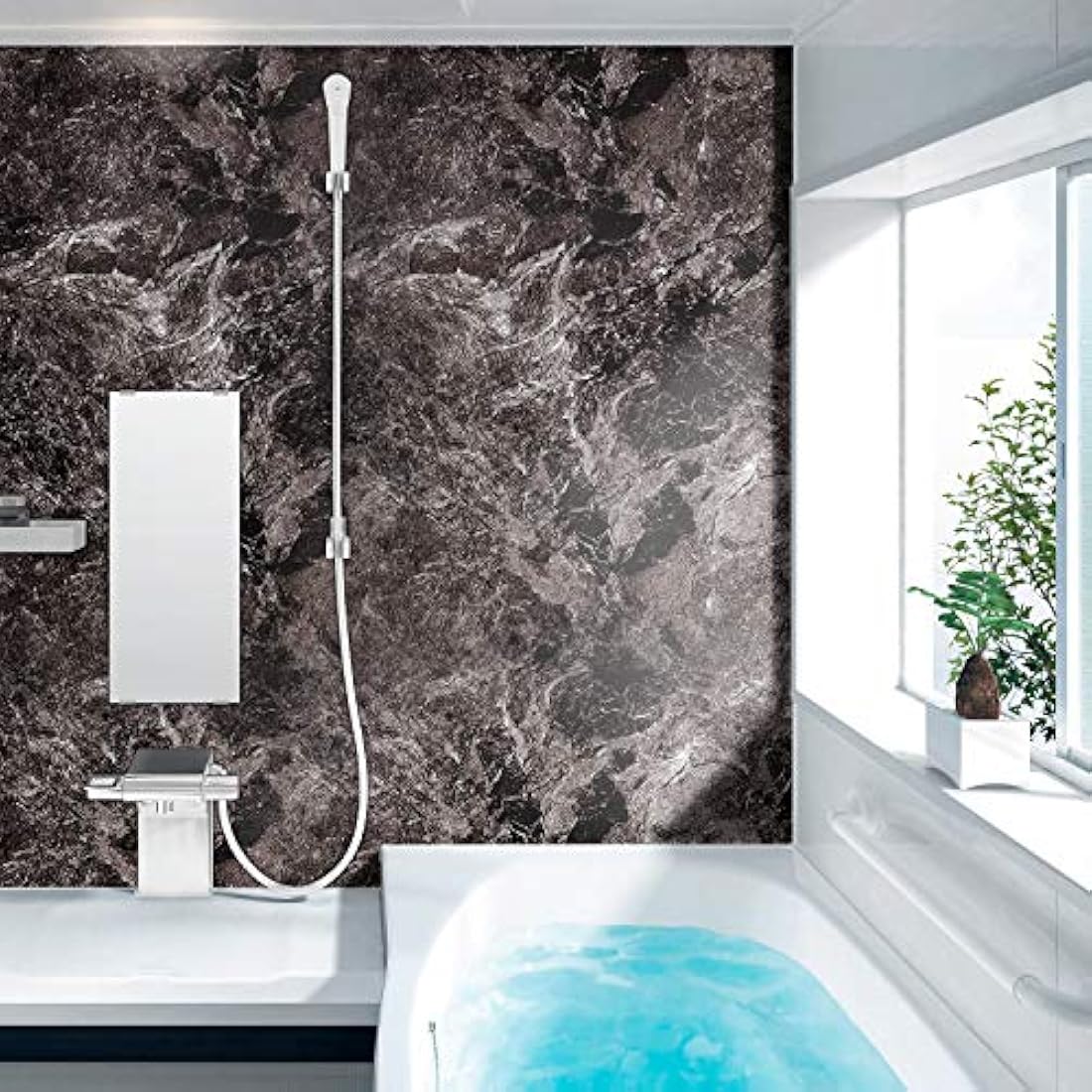 Papel de pared de mármol oscuro para cubiertas  15.8x78.8