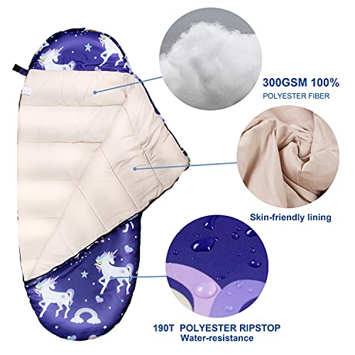 Sacos de dormir para niñas con bolsa de transporte