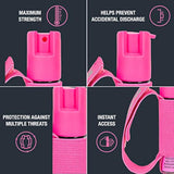 SABRE Red Runner Pepper Gel - Fuerza de policía con correa de mano ajustable (calor máximo con 35 quemaduras) - Viene con alarma personal opcional con clip y luz LED (120dB Alarma de hasta 600', 607.0 ft de distancia)