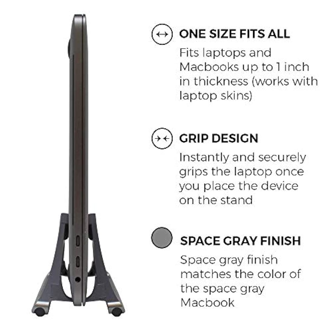 Soporte vertical para portátil, Gris espacial