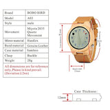 Reloj de madera de bambú para hombre 12 agujeros Temporizador