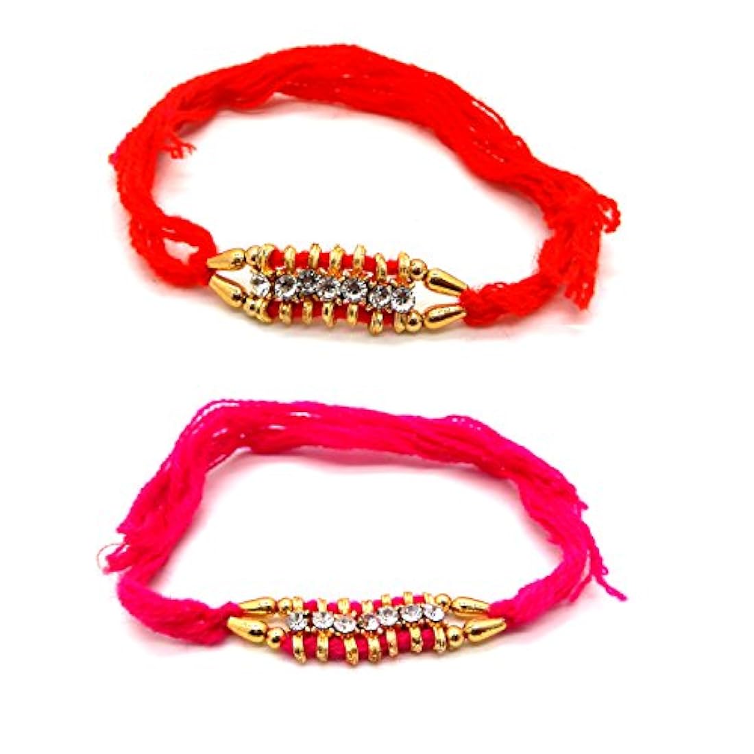 Conjunto de tres Rakhi, 7 Piedra Rakhi hilo - pulseras