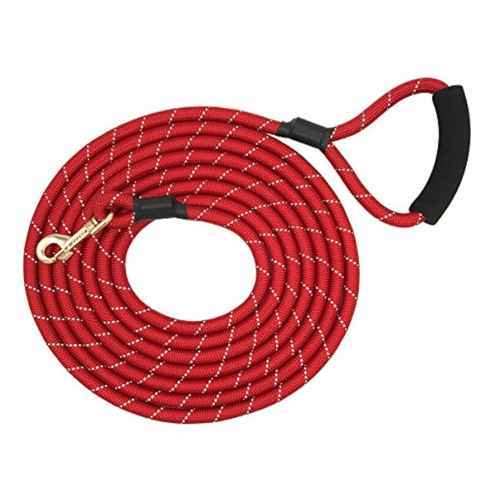Correa para perros con mango suave 8-20 FT rojo