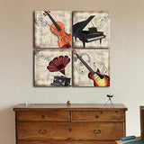 LoveHouse - 4 paneles de arte musical para pared