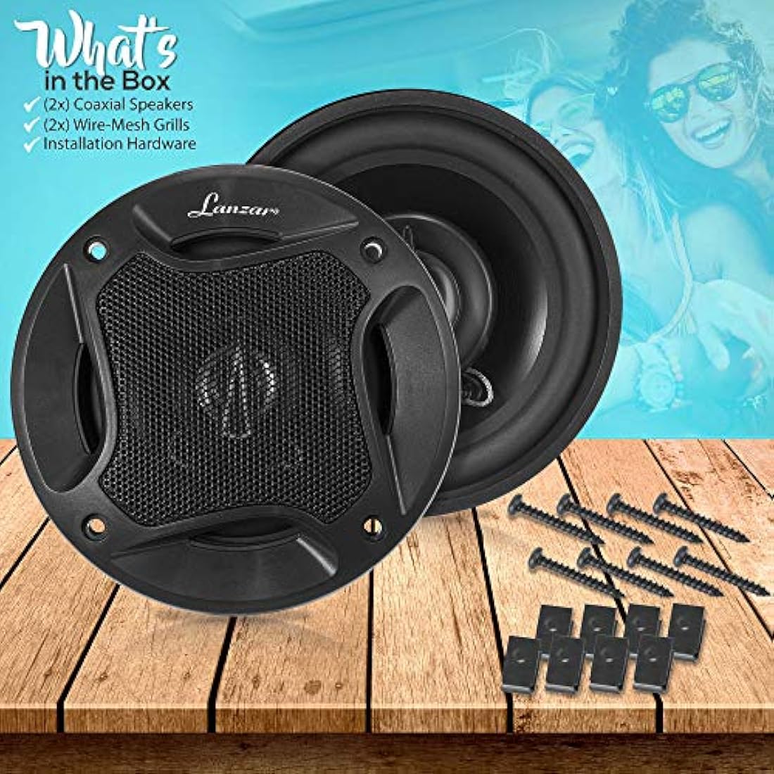 Parlantes o Corneta coaxiales para coche LANZAR MX462