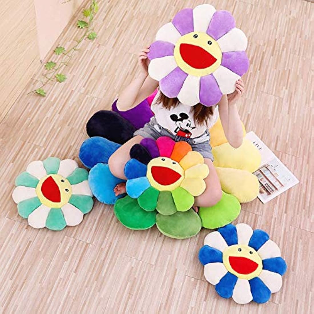 Almohada de felpa de girasol