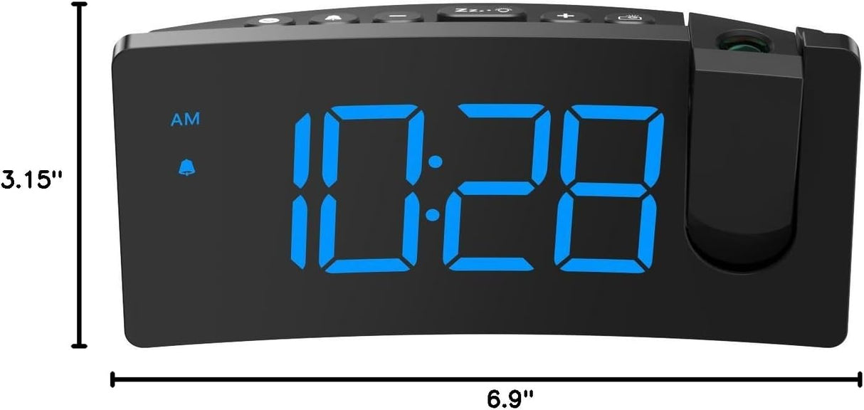 Reloj Proyector Digital con Cargador USB y Alarma Progresiva