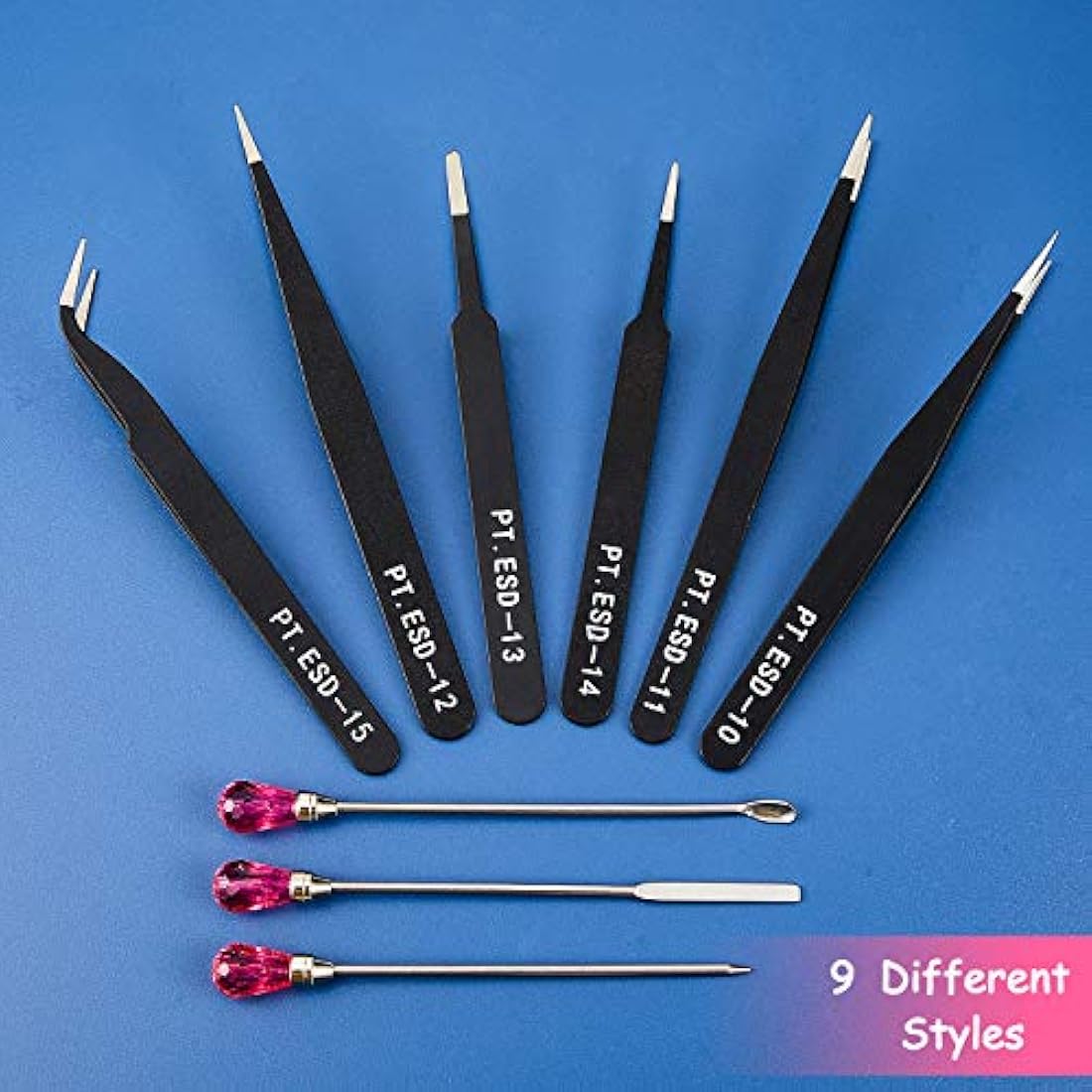 Juego de 9 herramientas para agitar agujas y cucharas para hacer joyas