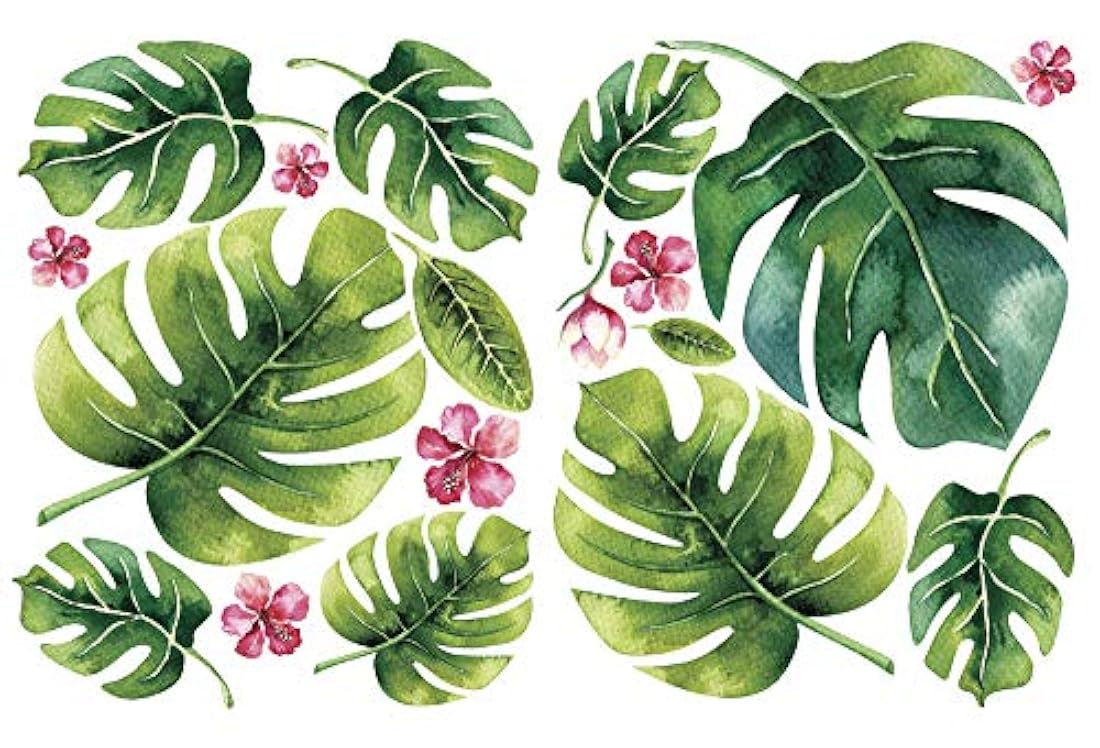 Pegatinas de pared con diseño de hojas de palma tropicales