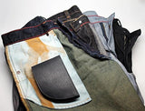 Cartera de bolsillo frontal de piel auténtica americana