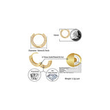 Aretes de aro con circonita cúbica  chapados en oro