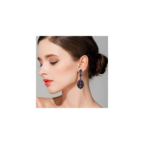 Aretes colgantes con diamantes de imitación de cristal