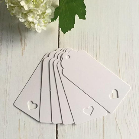 Etiquetas de corazón color blanco - 25 piezas. Marca Pyle