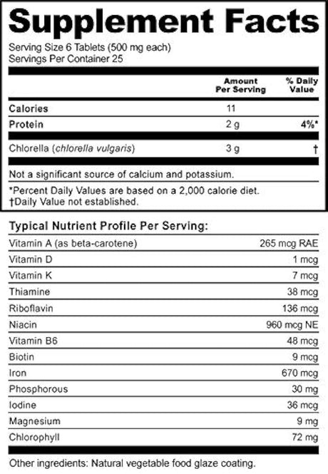 nutribiotic Chlorella pestañas 500 mg 150 unidades