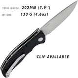 Navaja de bolsillo navaja plegable negra con mango G10